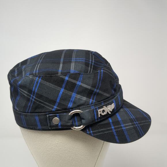 Fox Fitted Cadet Army Cap Hat Multicolor Medium Adjustable Plaid Outdoor - Picture 5 of 9